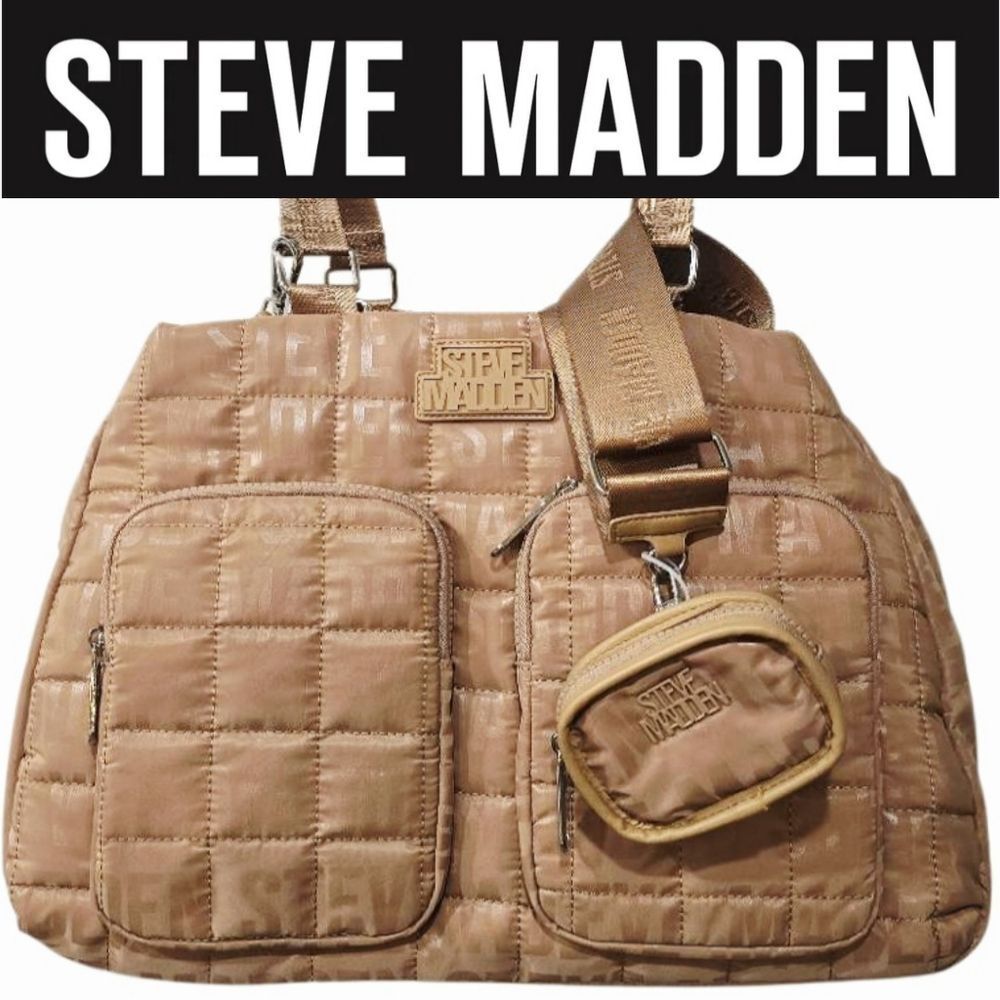Steve Madden BSosha Logo Weekender Bag- Latte